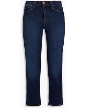 FRAME Le High Straight Cropped High-rise Straight-leg Jeans - Blue