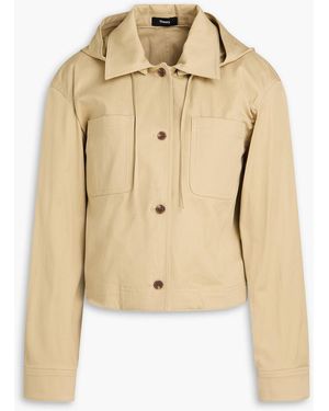 Theory Cotton-Blend Twill Hooded Jacket - Natural