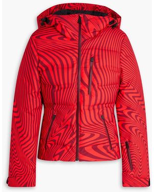 Aztech Mountain Nuke Quilted Printed Down Ski Jacket - Red