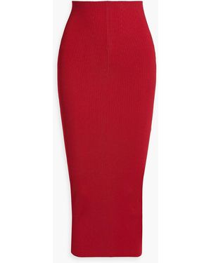 Marni Ribbed-knit Midi Skirt - Red