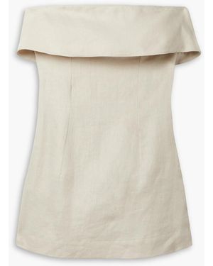 Bondi Born Elba Strapless Linen-twill Mini Dress - White