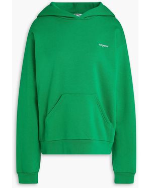 Coperni Printed Cotton-blend Fleece Hoodie - Green