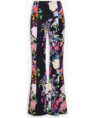 Borgo De Nor Morgan Floral-Print Taffeta Flared Trousers - White
