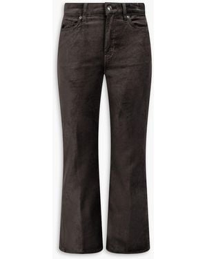 FRAME Le Crop Mini Boot Cotton-Blend Velvet Bootcut Trousers - Black