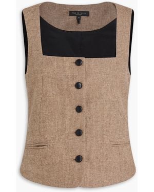 Rag & Bone Mariana Prince Of Wales Checked Wool-Blend Vest - Brown