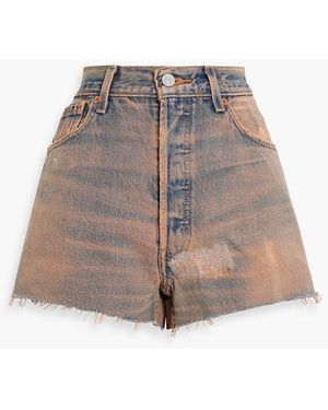 RE/DONE with LEVI'S Distressed Denim Shorts - Orange
