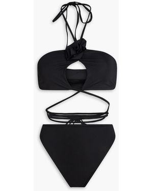 Maygel Coronel Bikini "fonce" mit floralen applikationen - Schwarz