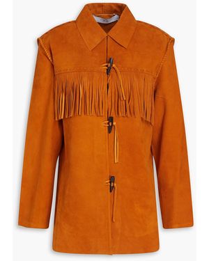 IRO Fringed Suede Jacket - Orange