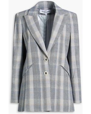Veronica Beard Maci Dickey Prince Of Wales Checked Linen And Cotton-Blend Blazer - Grey