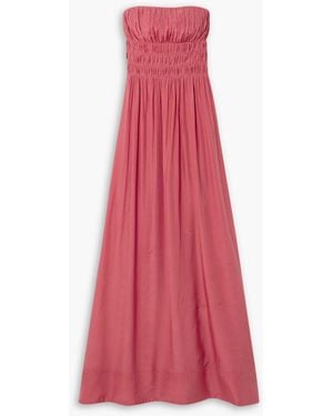 Peony Trägerloses maxikleid aus einer ecoveroTM-seidenmischung mit raffungen