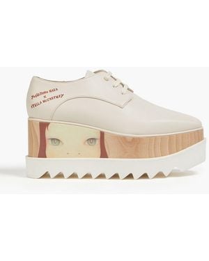 Stella McCartney Yoshimoto Nara Elyse Printed Platform Brogues - Natural