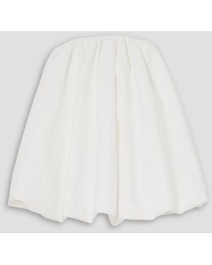 Interior The Augie Strapless Cotton-poplin Mini Dress - White