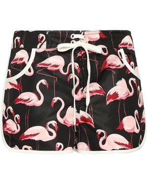 RED Valentino Printed Faille Shorts - Black