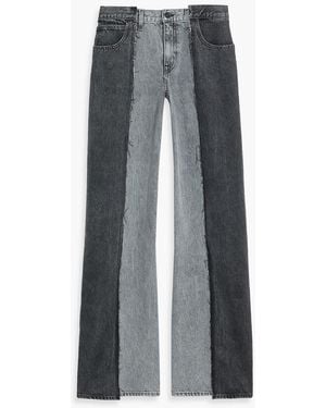 SLVRLAKE Denim Mica Two-Tone Low-Rise Wide-Leg Jeans - Gray