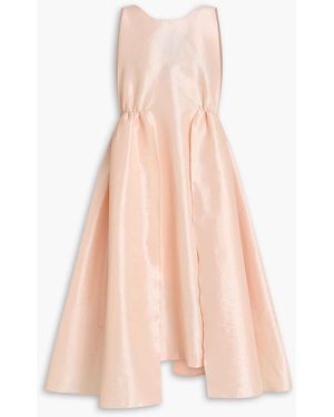 Kika Vargas Augusta Layered Taffeta Midi Dress - Pink