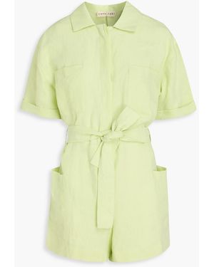 Casa Raki Juana Linen Playsuit - Yellow