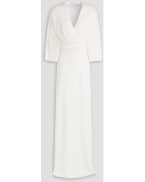 Safiyaa Oro Wrap-Effect Twill Maxi Dress - White