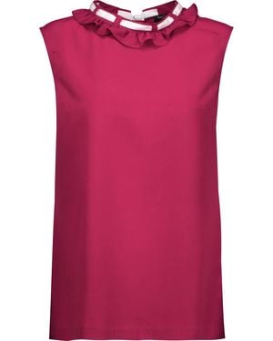 Raoul Ruffled Crepe Top - Pink