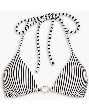 ViX Amalfi triangel-bikini-oberteil mit streifen und ringverzierungen - Weiß