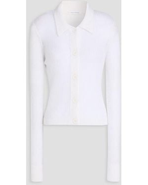 Cecilie Bahnsen Jaki Ribbed Wool-Blend Cardigan - White
