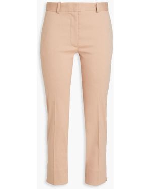 JOSEPH Cropped Cotton-blend Poplin Slim-leg Pants - Natural