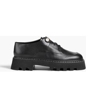 Nicholas Kirkwood 40mm Pearlogy Faux Pearl-embellished Leather Brogues - Black