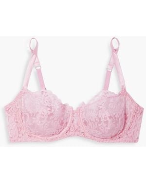 I.D Sarrieri Emma Corded Lace And Tulle Underwired Balconette Bra - Pink