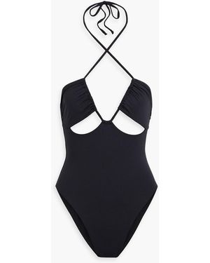 Melissa Odabash Lampedusa Cutout Halterneck Swimsuit - Blue