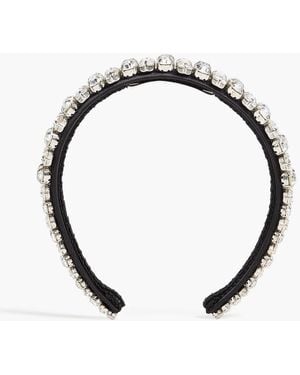 Erdem Crystal-Embellished Silk-Satin Headband - Black