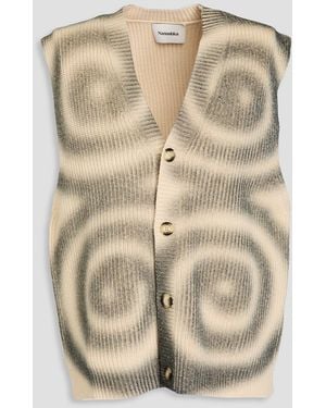 Nanushka Terence Ribbed Wool And Cashmere-blend Vest - Natural