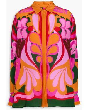 Borgo De Nor Nova Printed Satin-crepe Shirt - Red