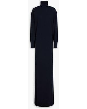 ARMARIUM Maxikleid aus kaschmir mit stehkragen - Blau