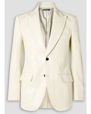 Tom Ford Slim-Fit Snake-Effect Leather Blazer - Natural