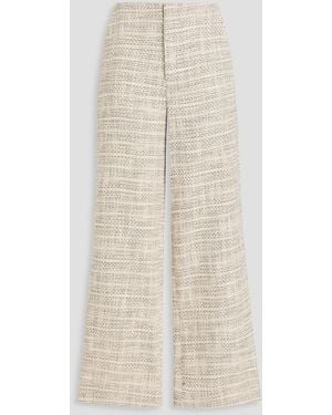STAUD Lilia Cotton-Tweed Wide-Leg Trousers - Natural
