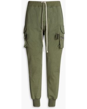 Rick Owens Mastodon French Cotton-terry Drawstring Cargo Trousers - Green