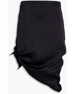 REMAIN Birger Christensen Asymmetric Knotted Satin Skirt - Blue