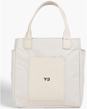 Y-3 Lux Leather-Trimmed Shell Tote - White