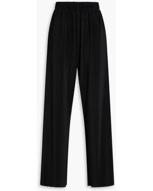 Herno Pleated Satin Wide-leg Trousers - Black