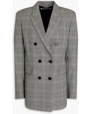 Another Tomorrow Doppelreihiger blazer aus einer wollmischung mit glencheck-muster - Grau