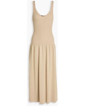 Theory Waffle-Knit Cotton-Blend Midi Dress - Natural
