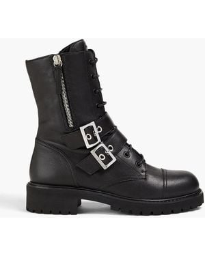 Giuseppe Zanotti Urban Biker Leather Combat Boots - Black