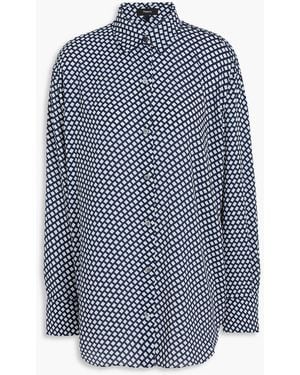 Theory Printed Crepe Shirt - Blue