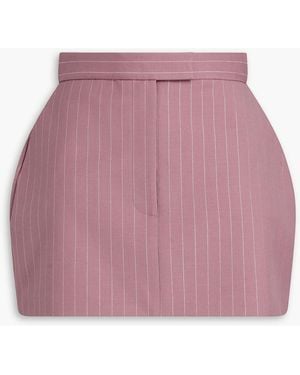 Alex Perry Pinstriped Twill Mini Skirt - Pink