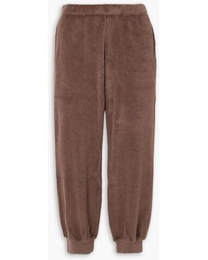 Suzie Kondi Patmos Cotton-blend Terry Track Pants - Brown