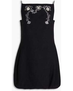 Rabanne Embellished Wool-Blend Twill Mini Dress - Black