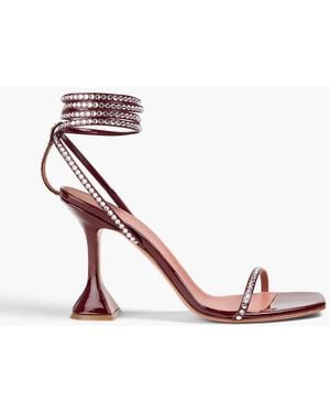 AMINA MUADDI Vita Crystal-Embellished Patent-Leather Sandals - Pink
