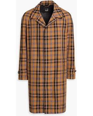 dunhill Checked Gabardine Coat - Brown