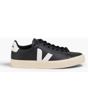 Veja Campo Leather Trainers - Black