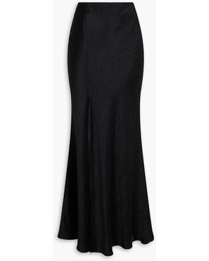 Nanushka Crinkled Satin Maxi Skirt - Black