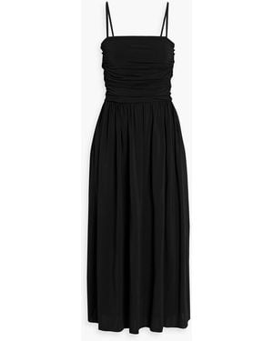 Weekend by Maxmara Ghia Gathered Stretch-Jersey Midi Dress - Black